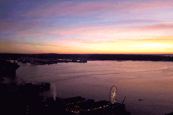 Seattle sunset timelapse