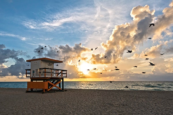 photo of sunrise on Miami Beach